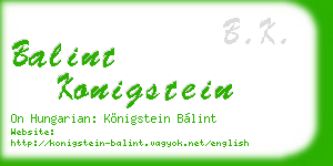 balint konigstein business card